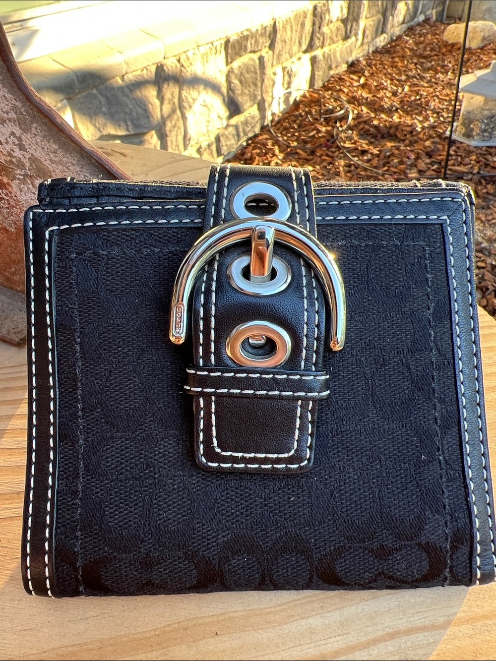 Coach Black Wallet with Silver Hardware